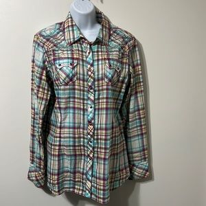 ARIAT women’s large Western style long sleeve jewel studded shirt